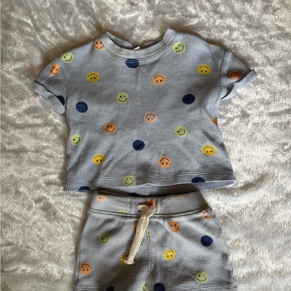 Old Navy Light Blue Baby Waffle Knit Two-Piece Set